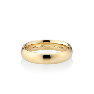 MR-IV Low oval wedding band ring 4.4mm 14k gold