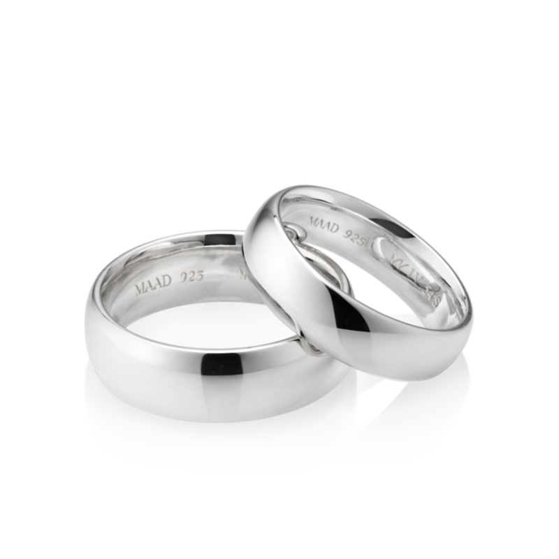 MR-IV Low oval couple band ring Set 6.5mm & 5.4mm Sterling silver