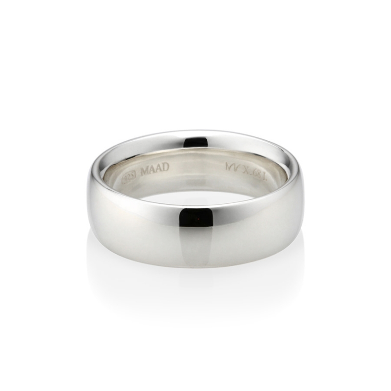 MR-X Flat oval band ring 6.8mm Sterling silver