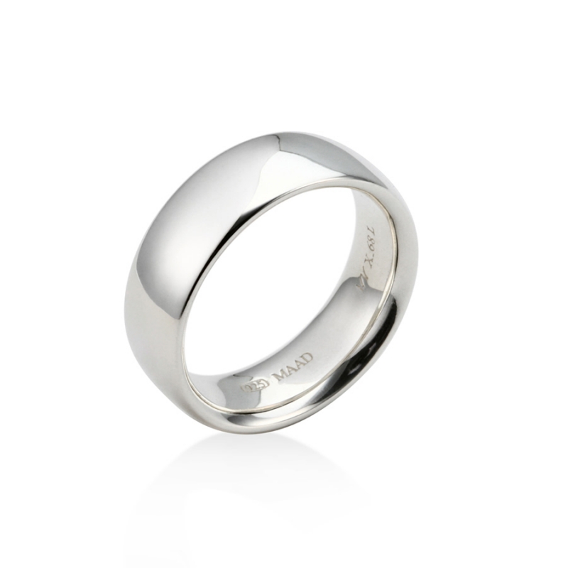 MR-X Flat oval band ring 6.8mm Sterling silver