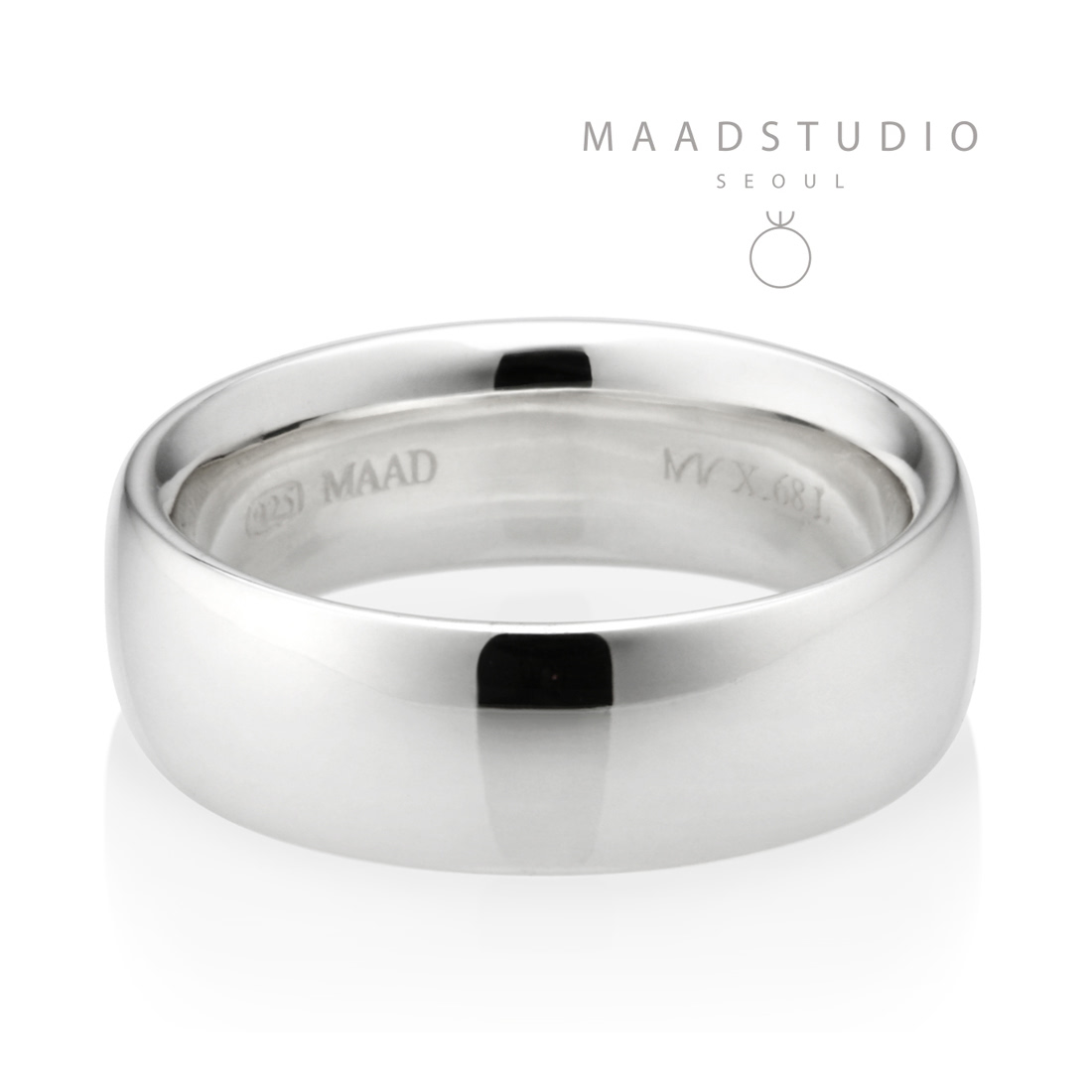 MR-X Flat oval band ring 6.8mm Sterling silver