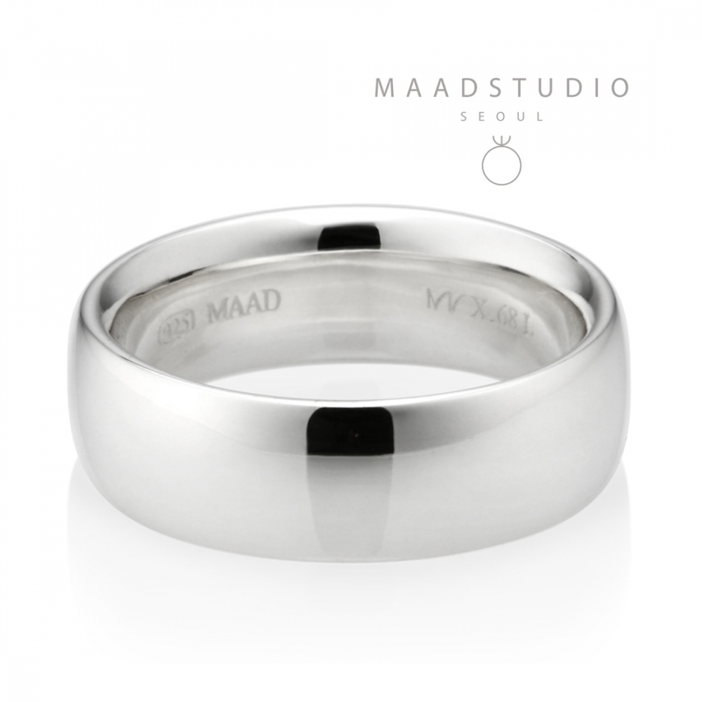 MR-X Flat oval band ring 6.8mm Sterling silver