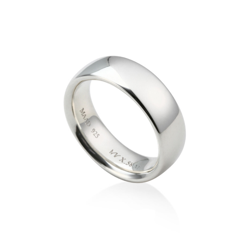 MR-X Flat oval band ring 5.8mm Sterling silver