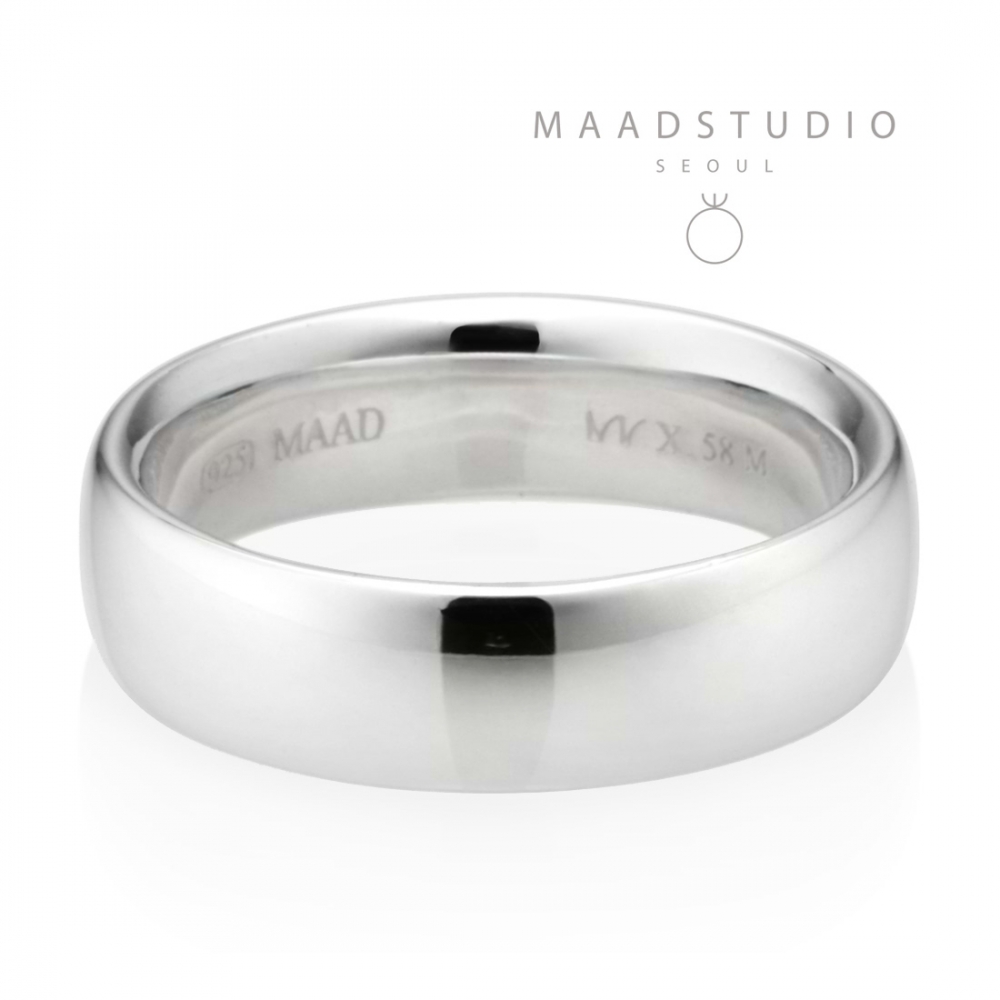 MR-X Flat oval band ring 5.8mm Sterling silver