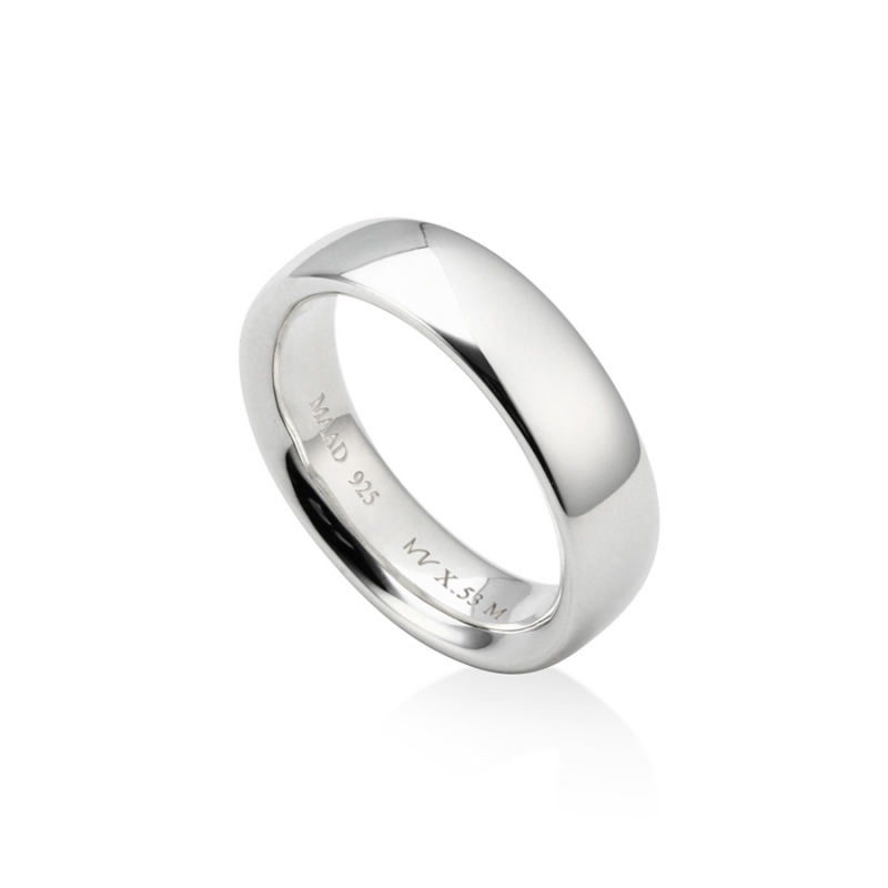 MR-X Flat oval band ring 5.3mm Sterling silver