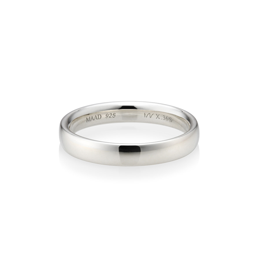 MR-X Flat oval band ring 3.6mm Sterling silver