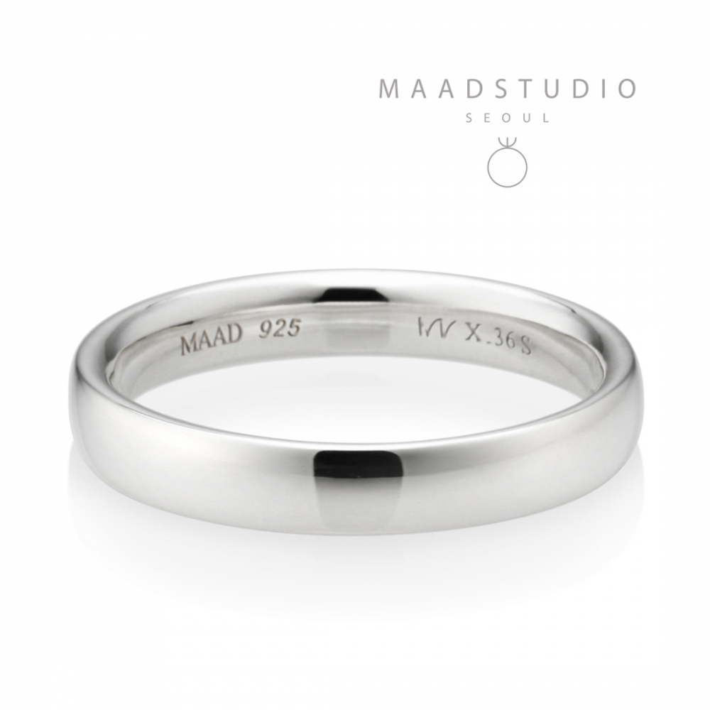 MR-X Flat oval band ring 3.6mm Sterling silver