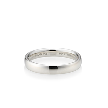MR-X Flat oval band ring 3.6mm Sterling silver