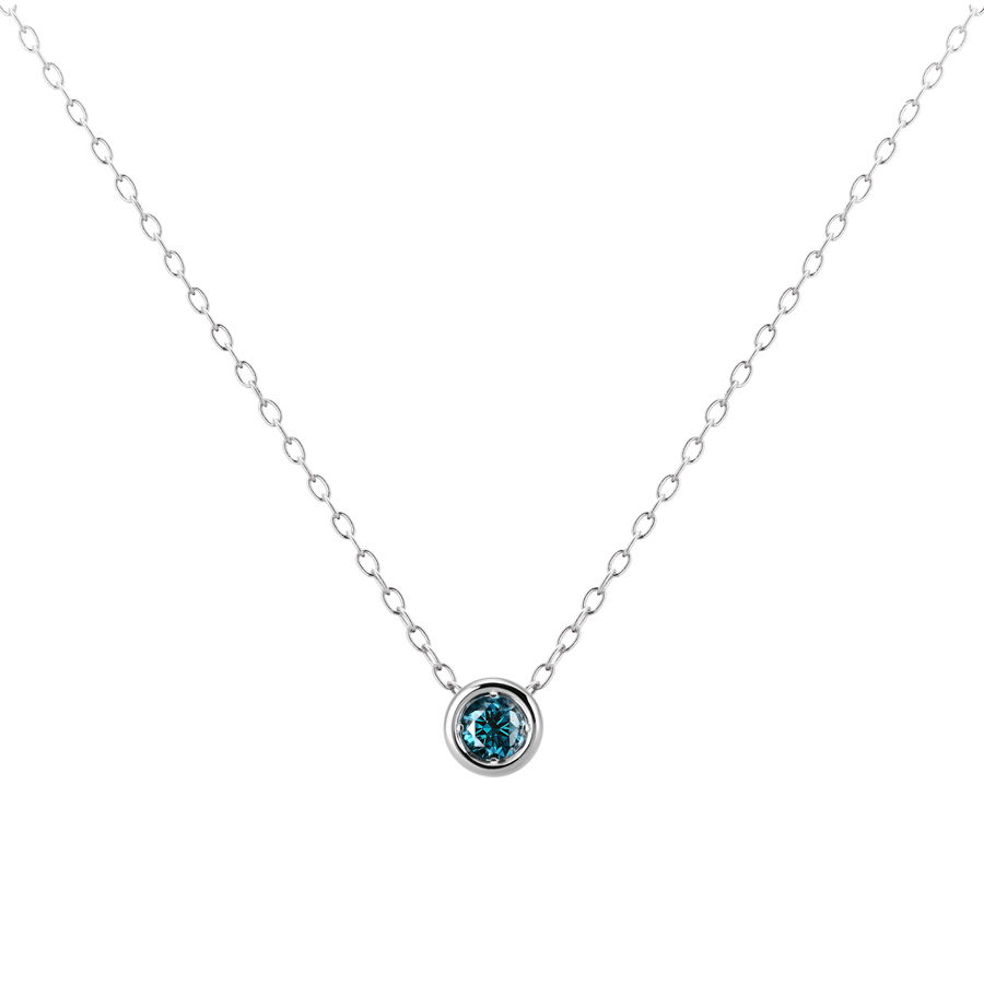 헤미스피어 목걸이 14k 화이트골드 blue diamond 0.1ct