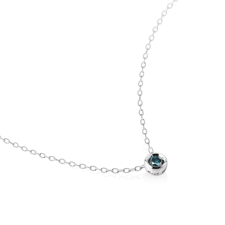 헤미스피어 목걸이 14k 화이트골드 blue diamond 0.1ct