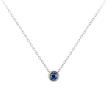 Hemisphere pendant 14k White gold sapphire 0.1ct