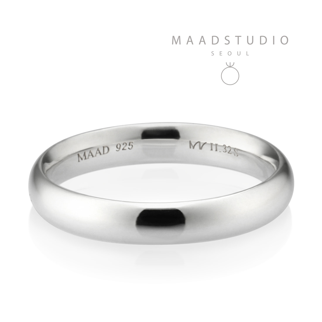 MR-II Oval band ring 3.2mm Sterling silver