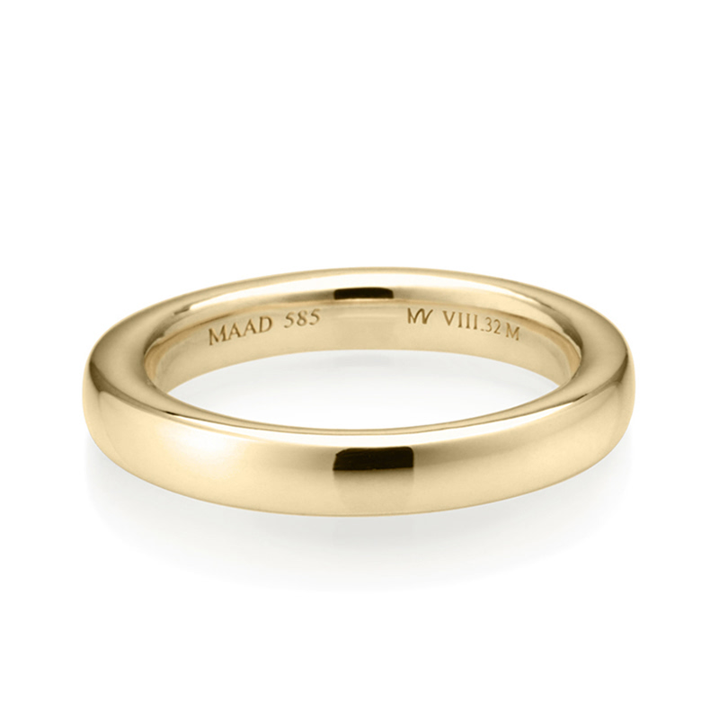 MR-VIII 스퀘어밴드링_Raised 3.2mm (중) 14k