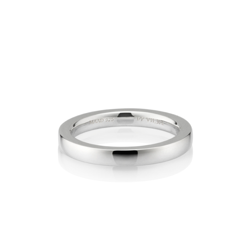 MR-VII Square band ring 3.0mm Sterling silver