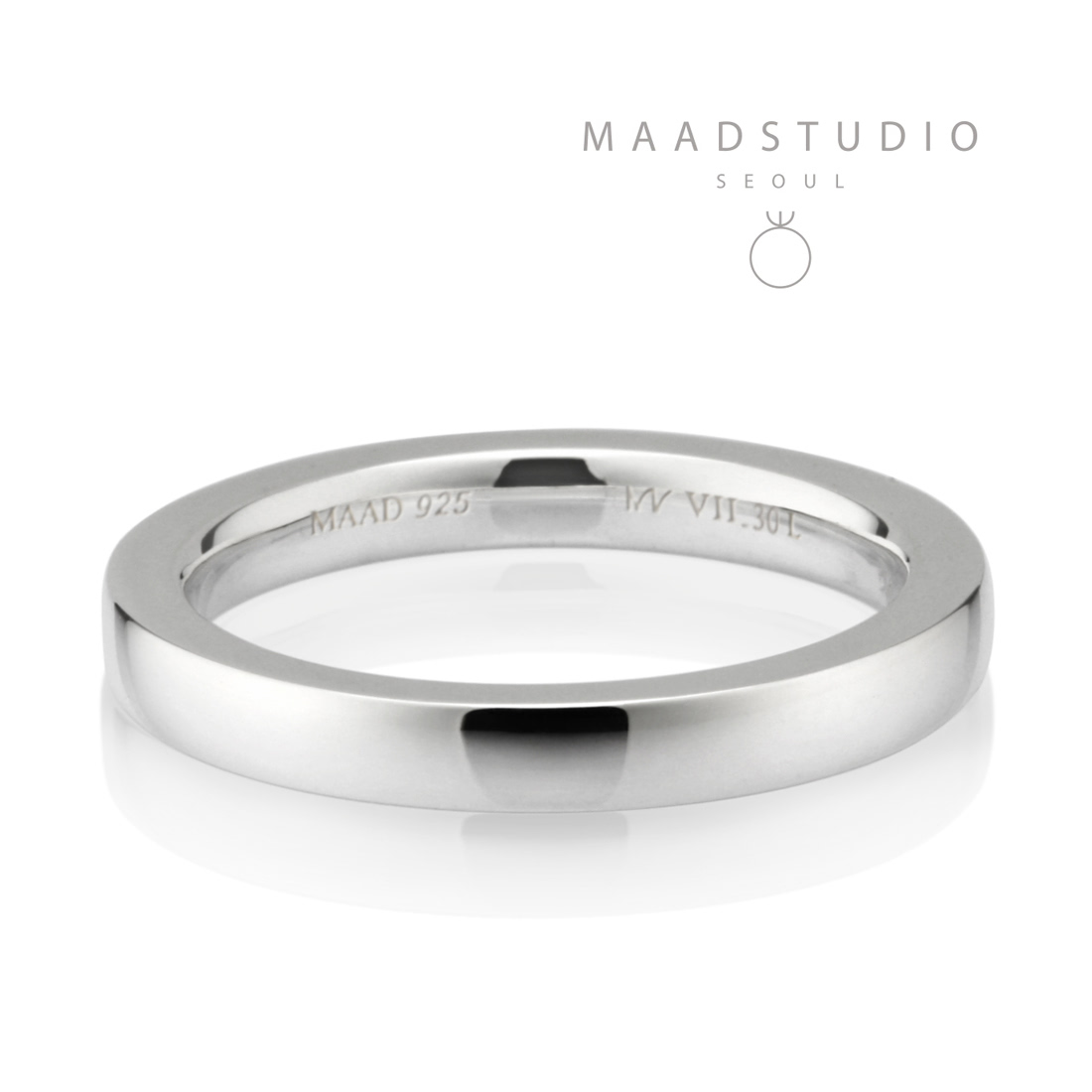 MR-VII Square band ring 3.0mm Sterling silver