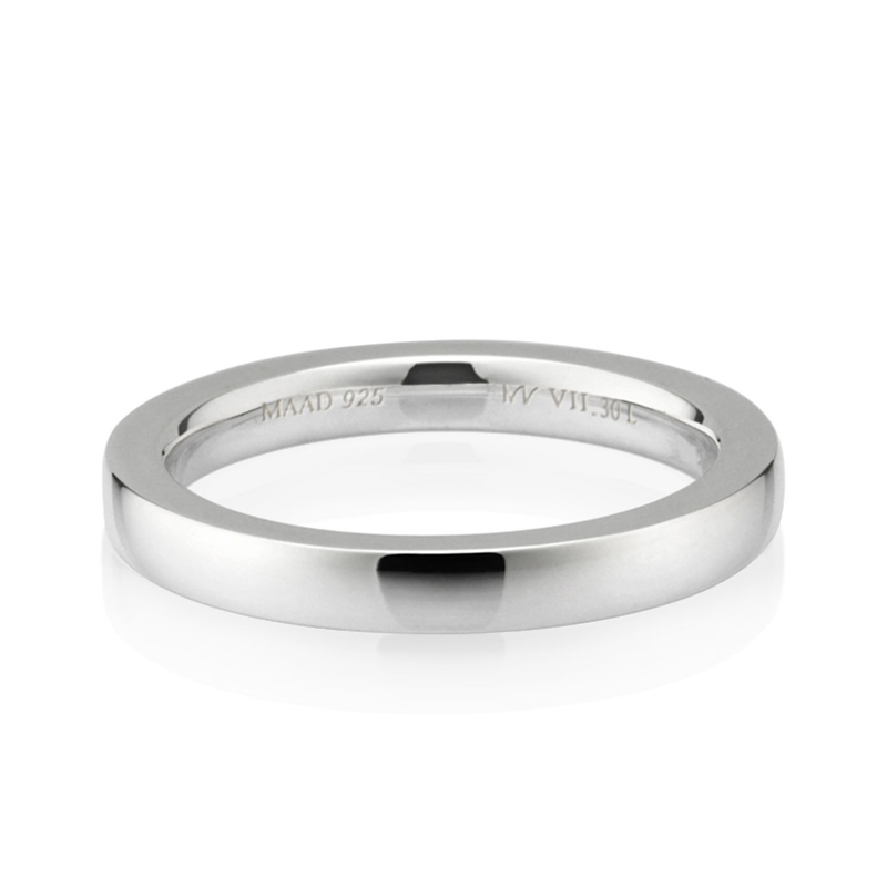 MR-VII 스퀘어밴드링 3.0mm (대) Silver_925