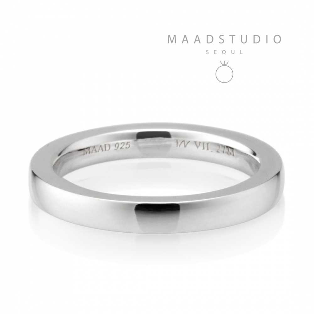 MR-VII Square band ring 2.7mm Sterling silver