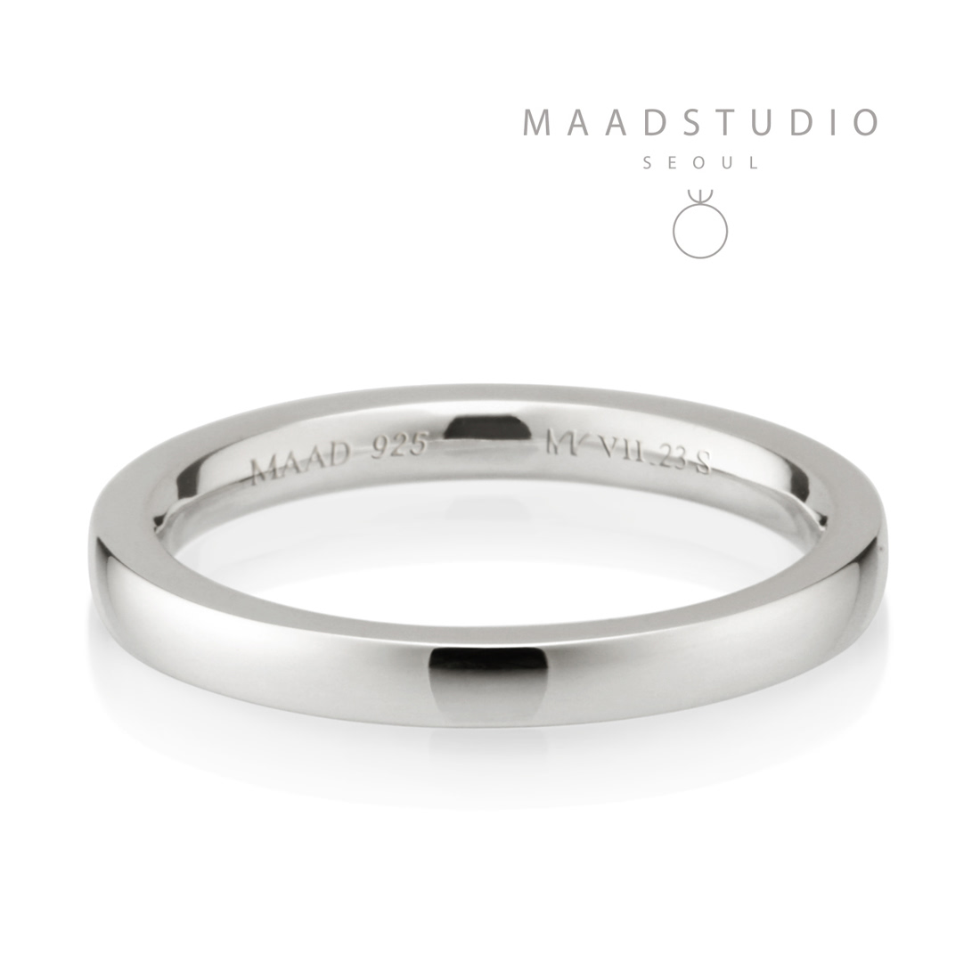 MR-VII Square band ring 2.3mm Sterling silver