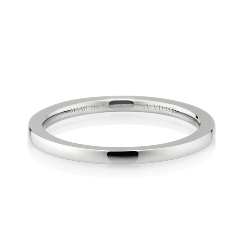 MR-VII 스퀘어밴드링 1.5mm (소) 14k 화이트골드