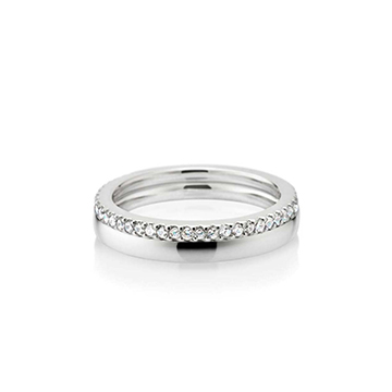 MR-VII Square Layerd ring 2.3mm & 1.5mm 14k White gold CZ