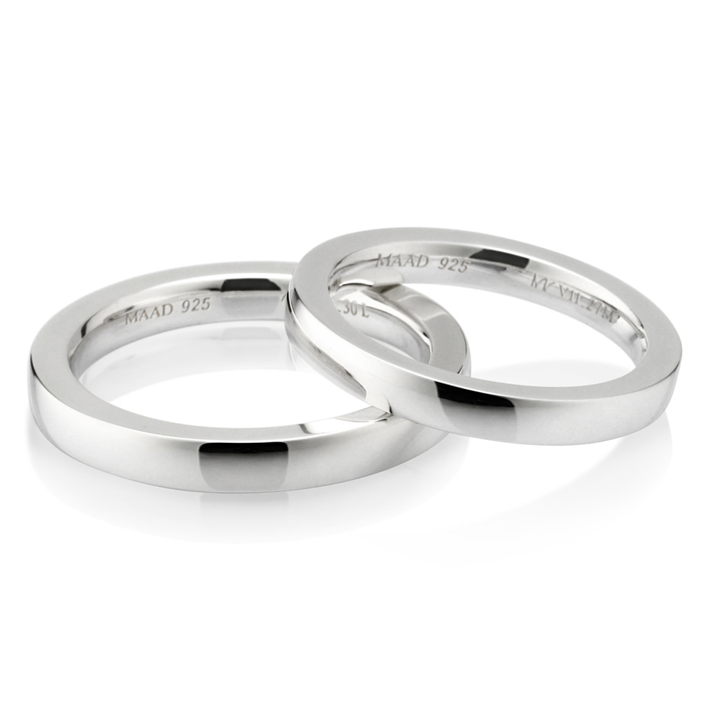 MR-VII 스퀘어밴드 커플링 3.0mm+2.7mm (대+중) Silver_925