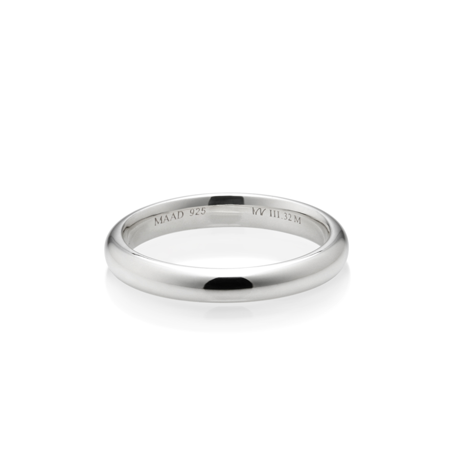 MR-III Oval dome band ring 3.2mm Sterling silver