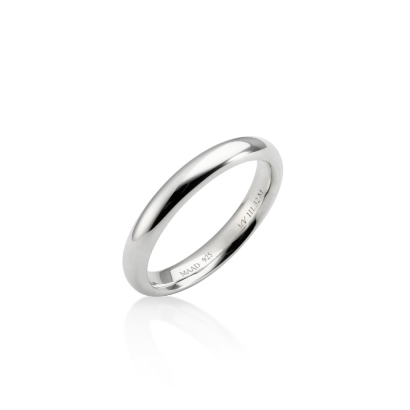 MR-III Oval dome band ring 3.2mm Sterling silver