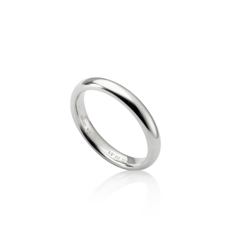 MR-III Oval dome band ring 3.2mm Sterling silver