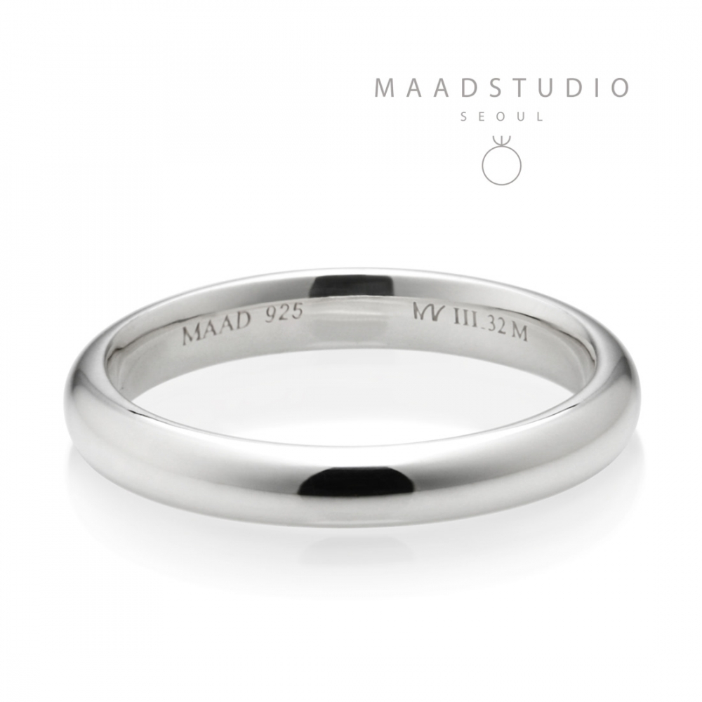 MR-III Oval dome band ring 3.2mm Sterling silver