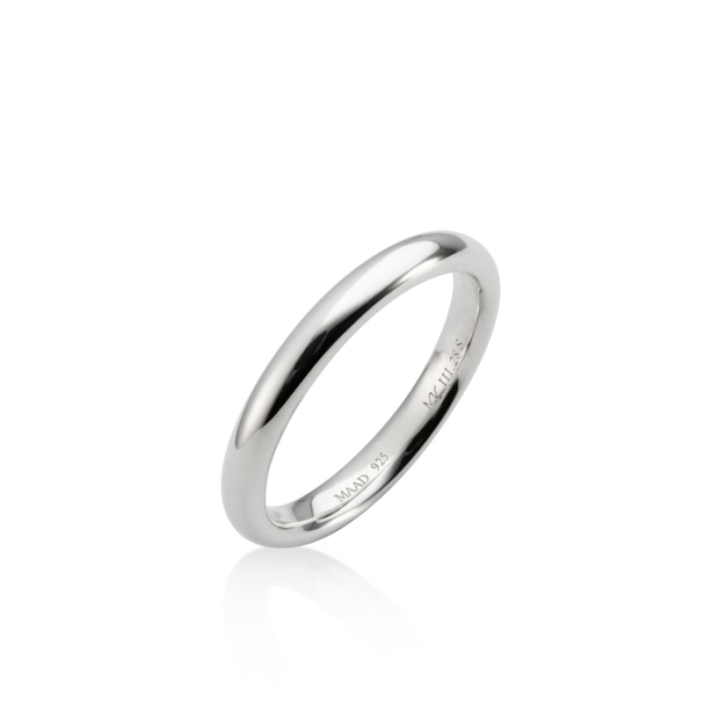 MR-III Oval dome band ring 2.8mm Sterling silver
