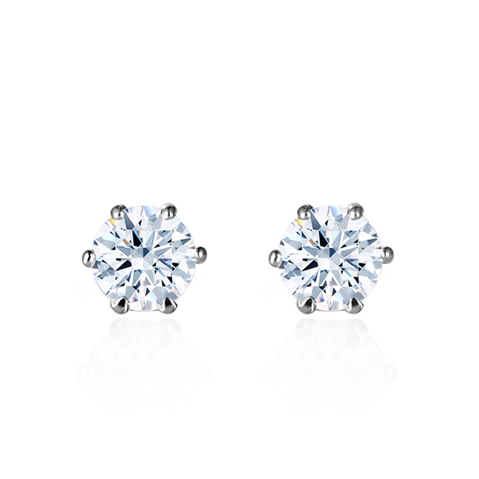 버드케이지 귀걸이 14k 화이트골드 0.1ct