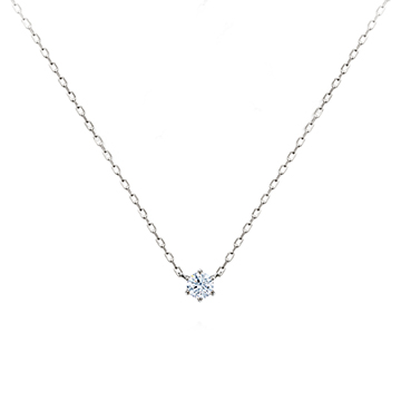 Birdcage pendant 14k White gold CZ 0.1ct