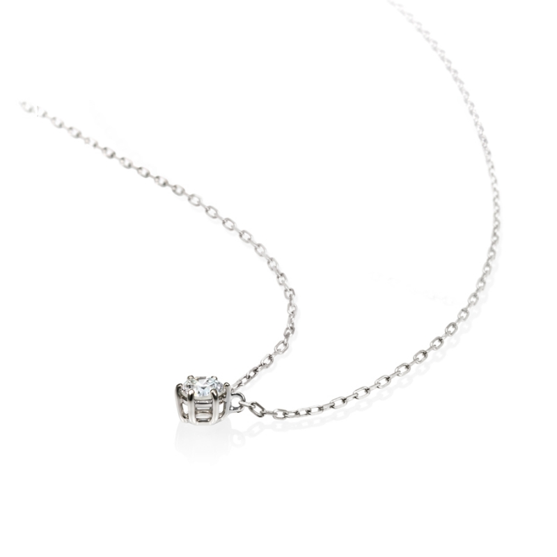 Birdcage pendant & earring Set 14k White gold CZ 0.1ct