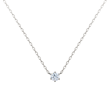 Birdcage pendant 14k White gold CZ 0.3ct