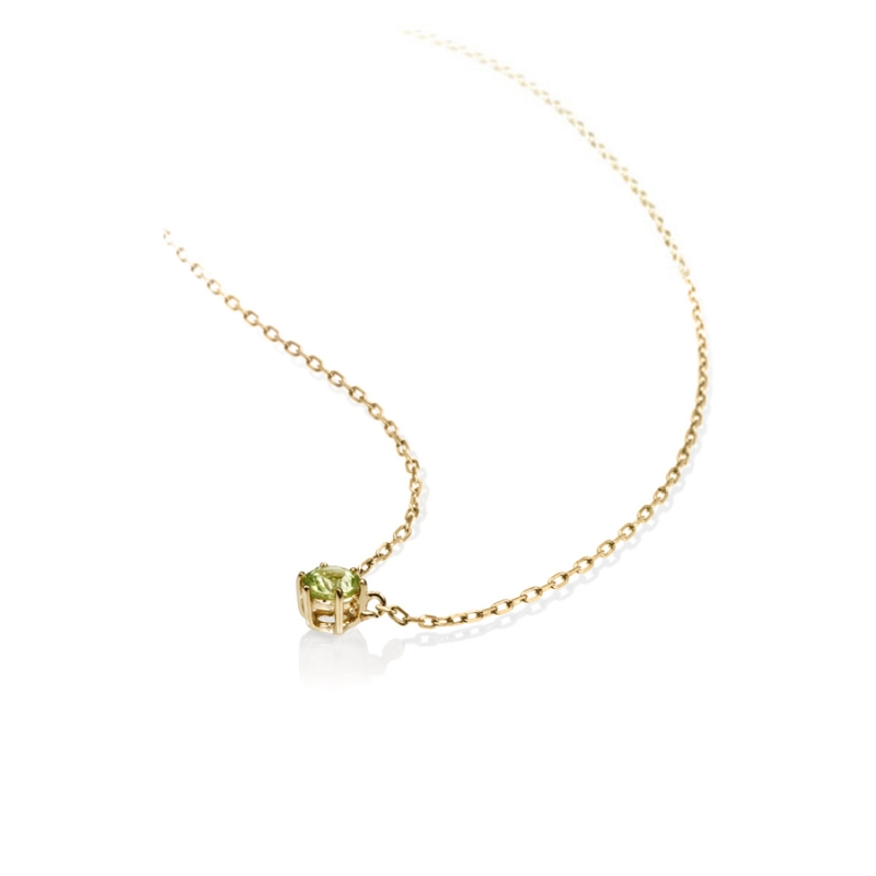 Birdcage pendant & earring Set 14k gold peridot 0.1ct