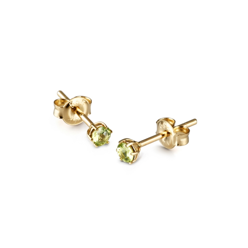 Birdcage pendant & earring Set 14k gold peridot 0.1ct