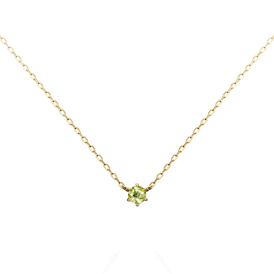 Birdcage pendant 14k gold peridot 0.1ct