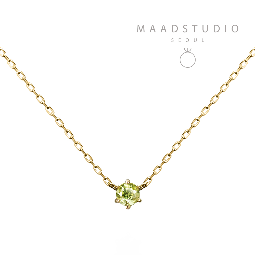 Birdcage pendant 14k gold peridot 0.1ct