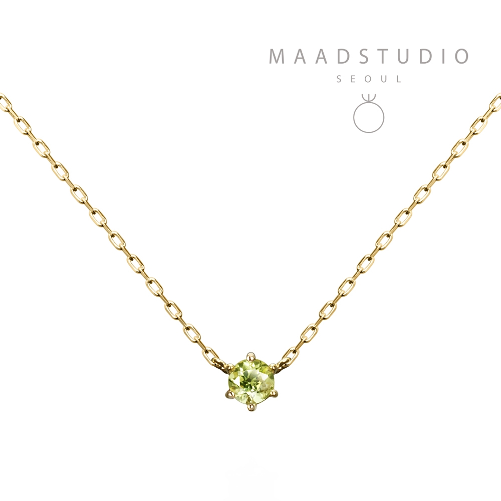 Birdcage pendant 14k gold peridot 0.1ct