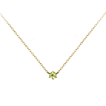 Birdcage pendant 14k gold peridot 0.1ct