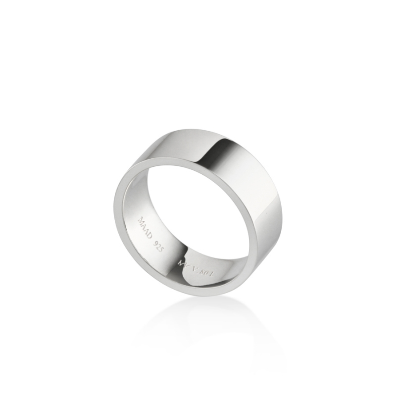 MR-V Flat band ring 8.0mm Sterling silver