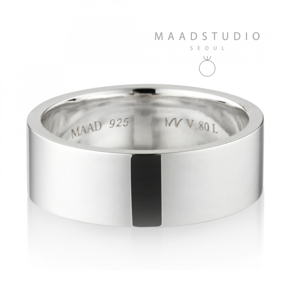 MR-V Flat band ring 8.0mm Sterling silver