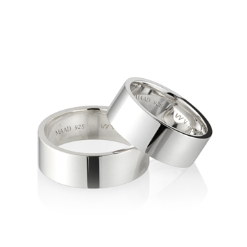 MR-V Flat couple band ring Set 7.0mm & 7.0mm Sterling silver