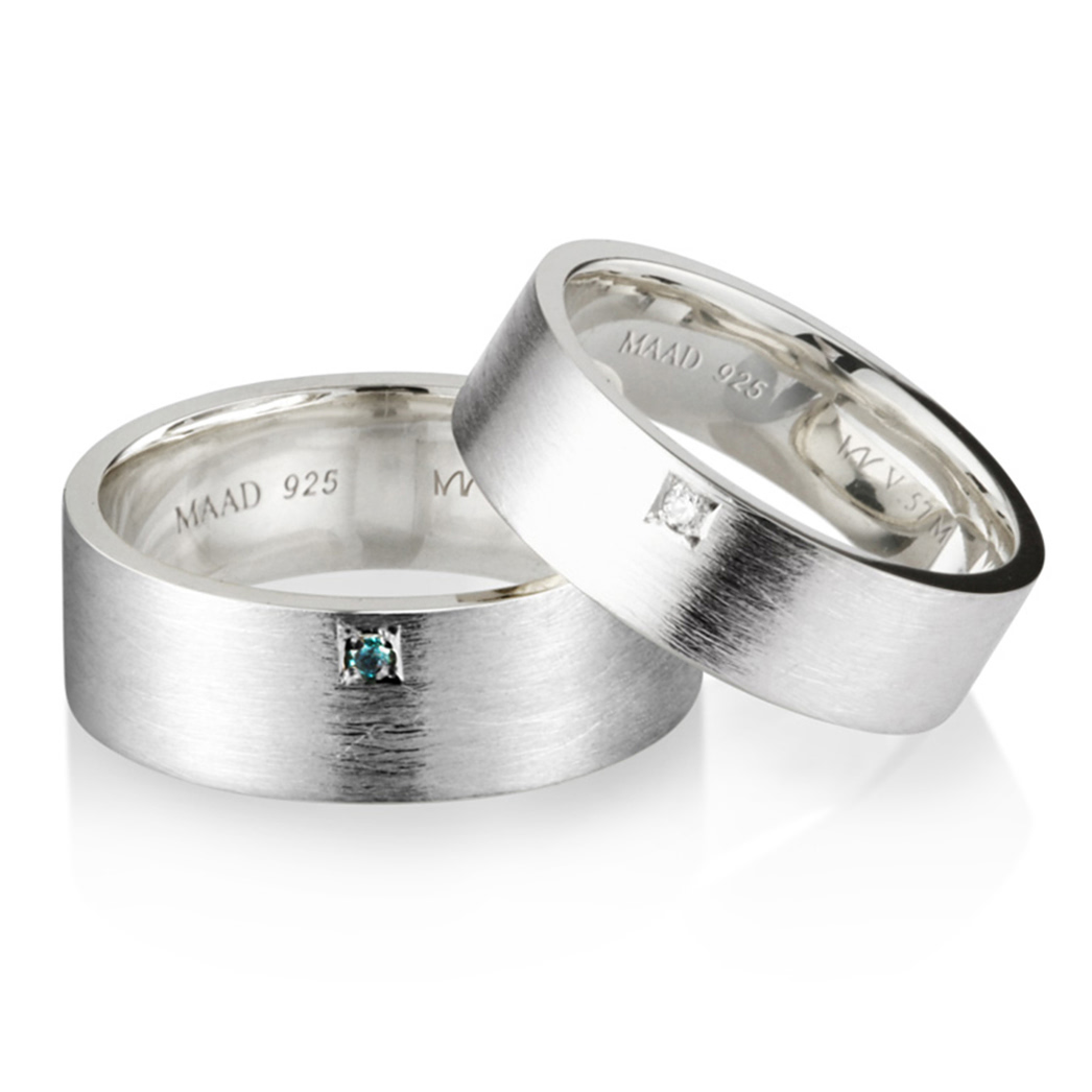 MR-V 플랫밴드 커플링 7.0mm+5.7mm (중+중) Silver_925 hairline, diamond