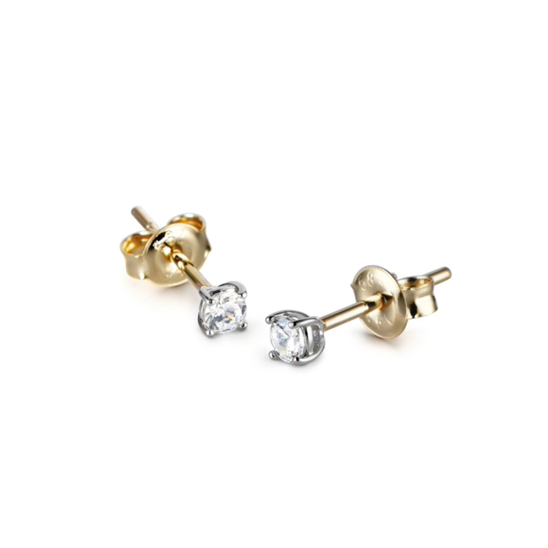 Birdcage II pendant & earring Set 14k White gold CZ 0.1ct