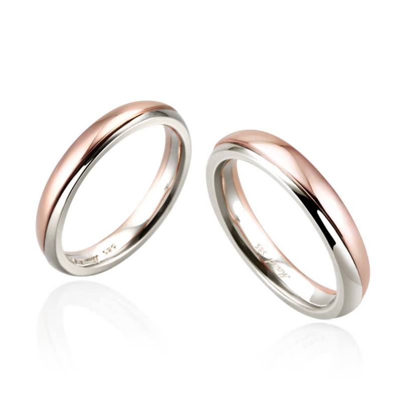 Doban MG wedding ring Set (L&S) 14k gold combi