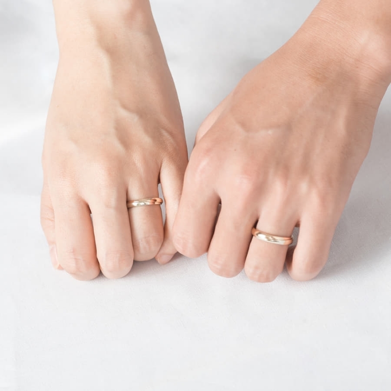 Doban MG wedding ring Set (L&S) 14k gold combi