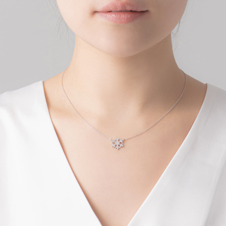 눈의 꽃 목걸이 Silver_925 CZ
