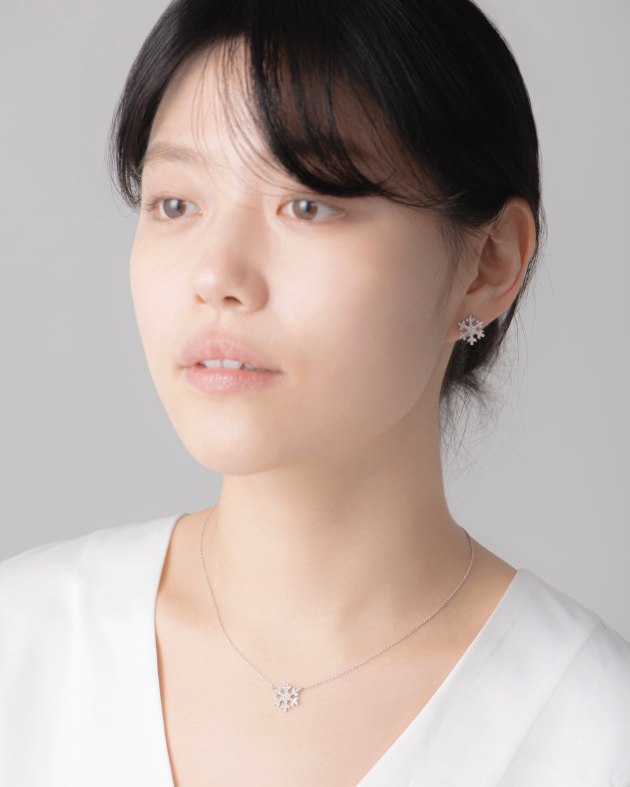 눈의 꽃 목걸이 Silver_925 CZ