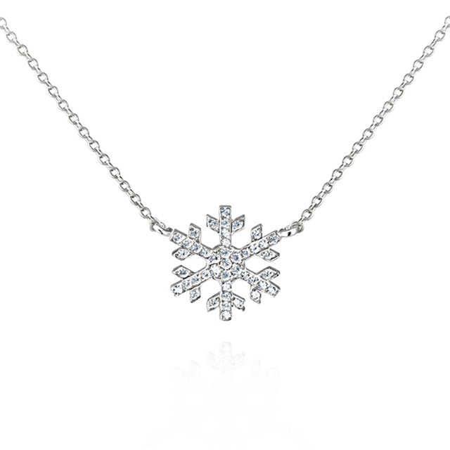 눈의 꽃 목걸이 Silver_925 CZ